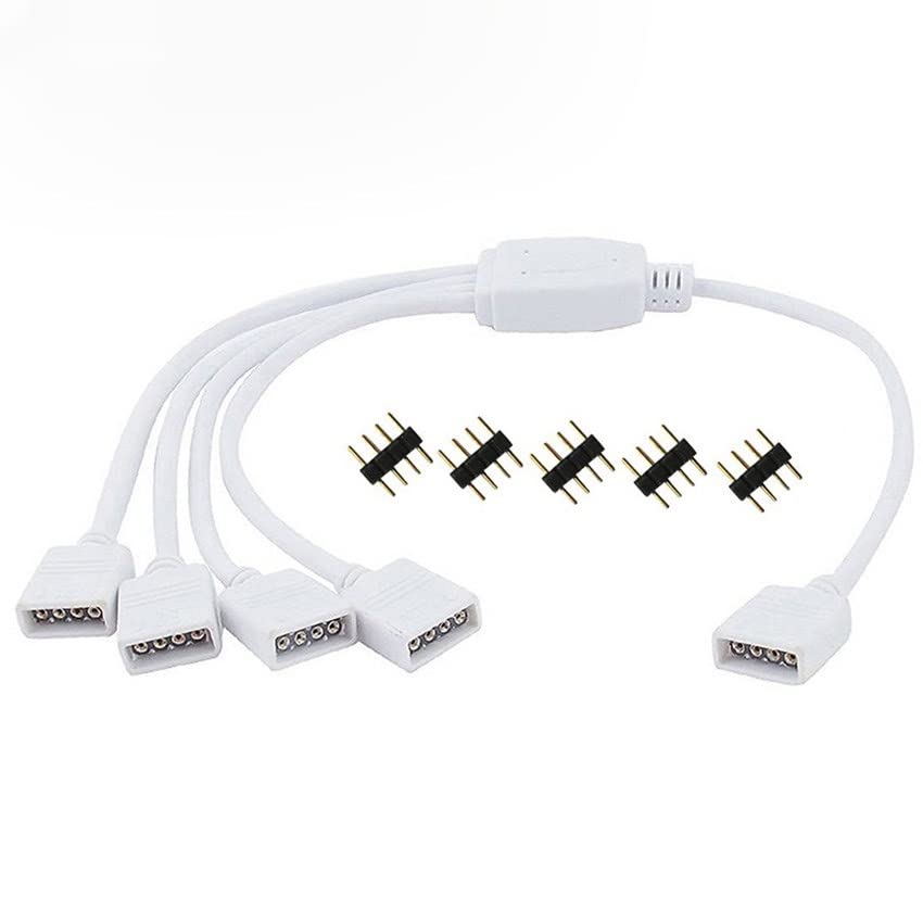4-Way 4-Pin RGB LED Strip Y-Splitter with 5 Male Plugs — product image 2