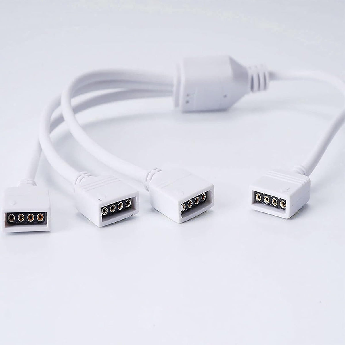 4-Way 4-Pin RGB LED Strip Y-Splitter with 5 Male Plugs — product image 4