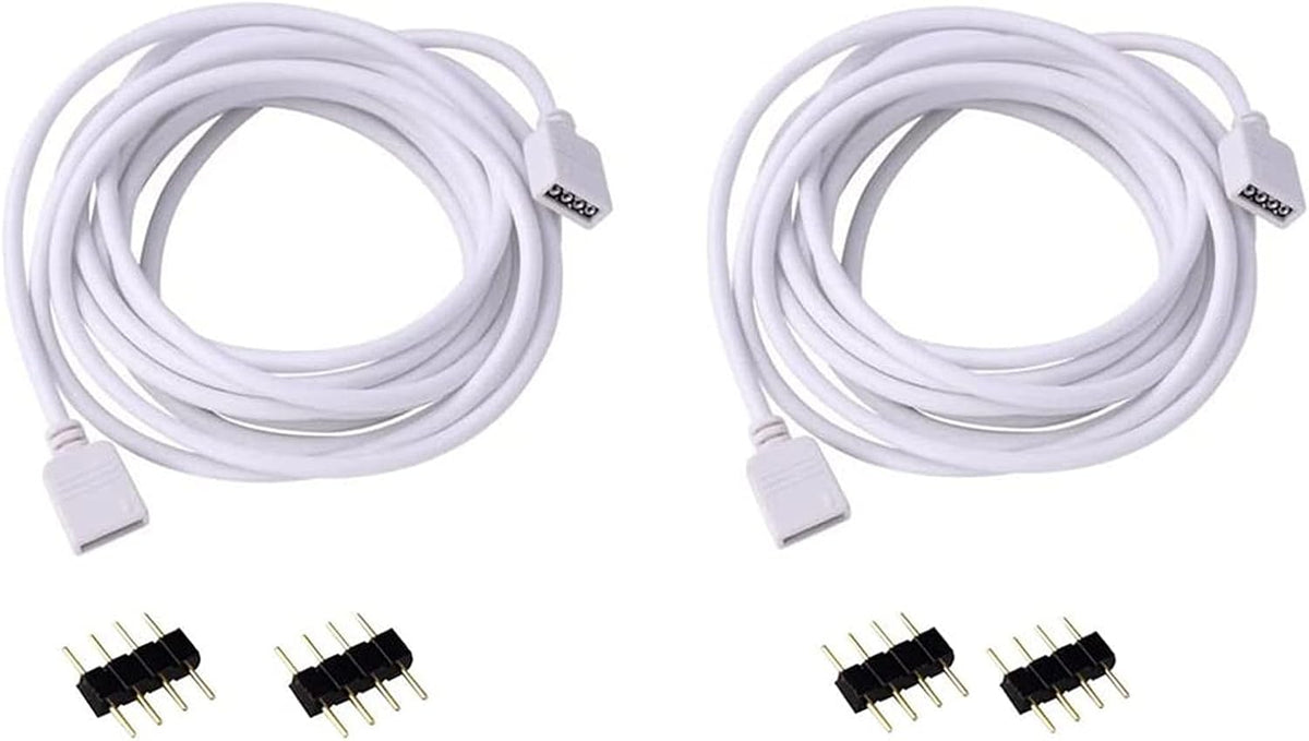 2-Pack 9.9FT RGB LED Extension Cables with 4-Pin Connectors — main image