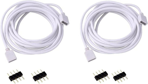 2-Pack 9.9FT RGB LED Extension Cables with 4-Pin Connectors — main image