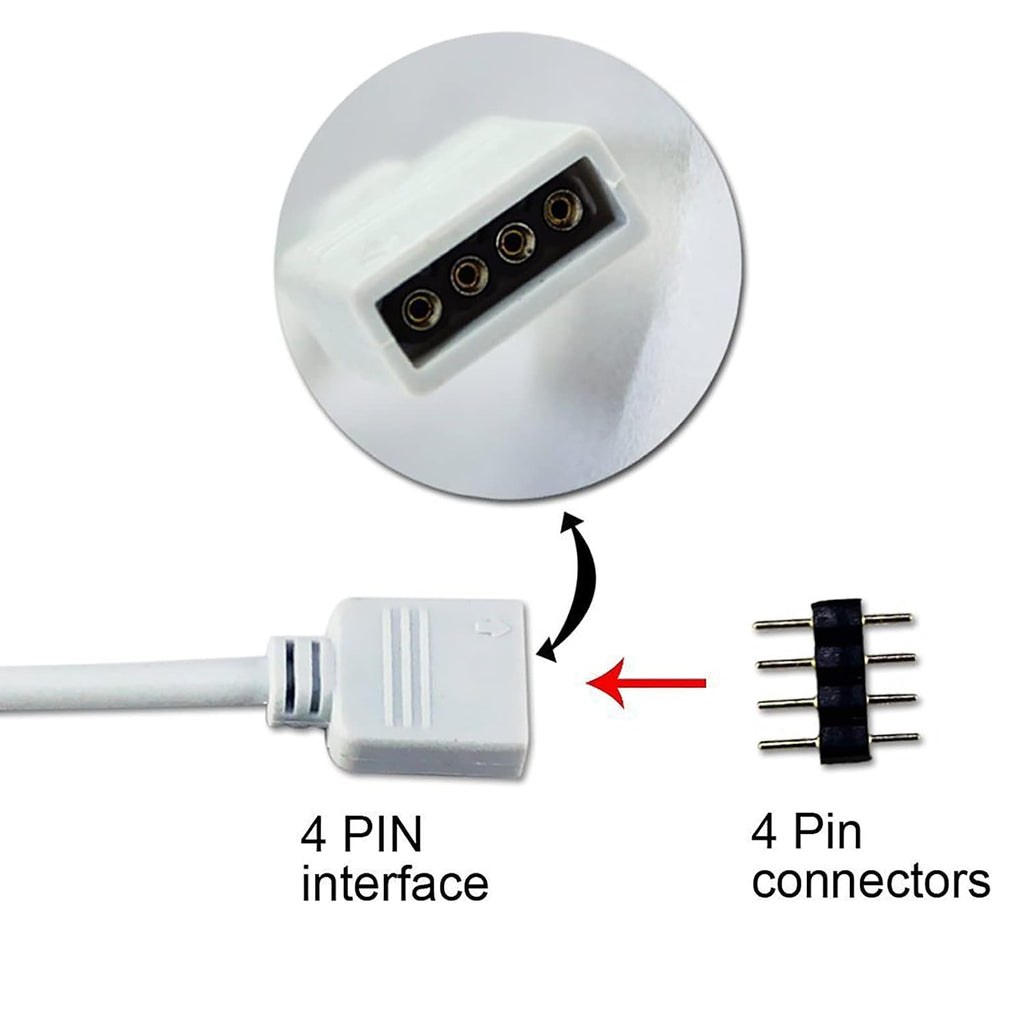 4-Way 4-Pin RGB LED Strip Y-Splitter with 5 Male Plugs — product image 3
