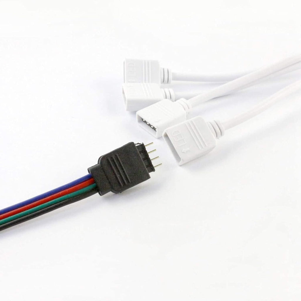4-Way 4-Pin RGB LED Strip Y-Splitter with 5 Male Plugs — product image 5