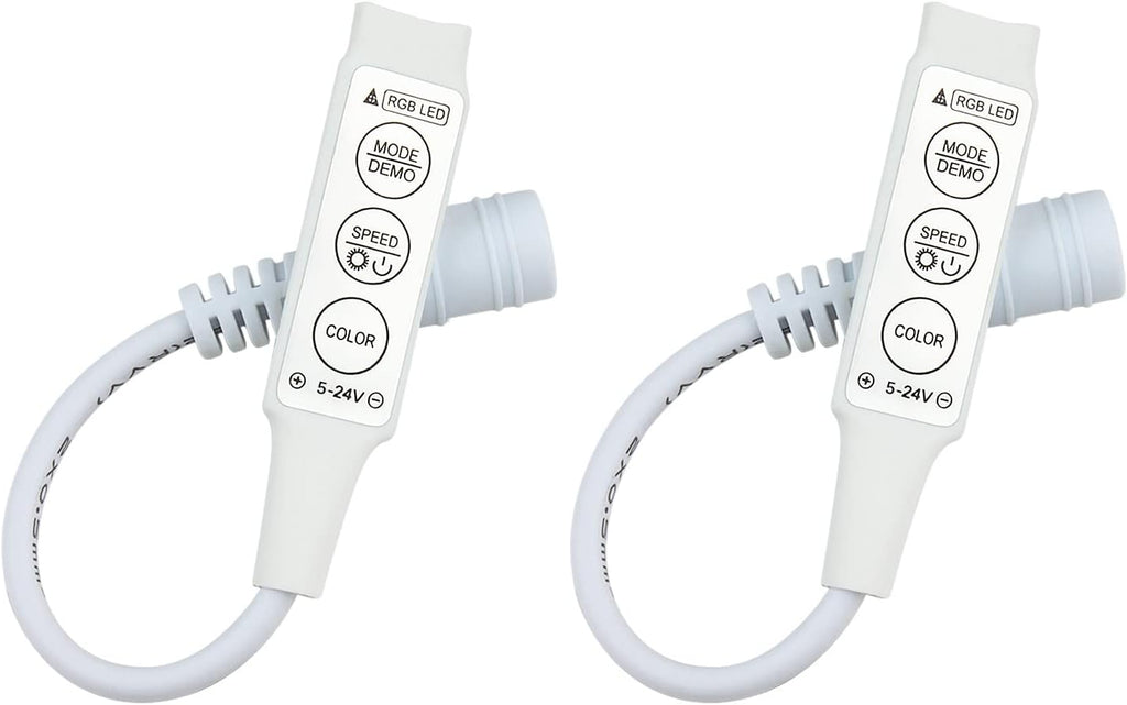 2-Pack Mini 3-Key Controllers for 4-Pin RGB LED Strips — main image