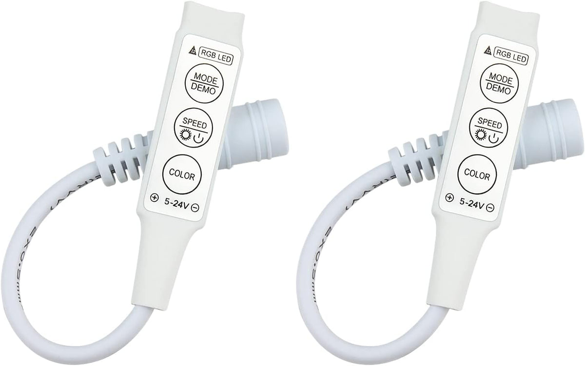 2-Pack Mini 3-Key Controllers for 4-Pin RGB LED Strips — main image