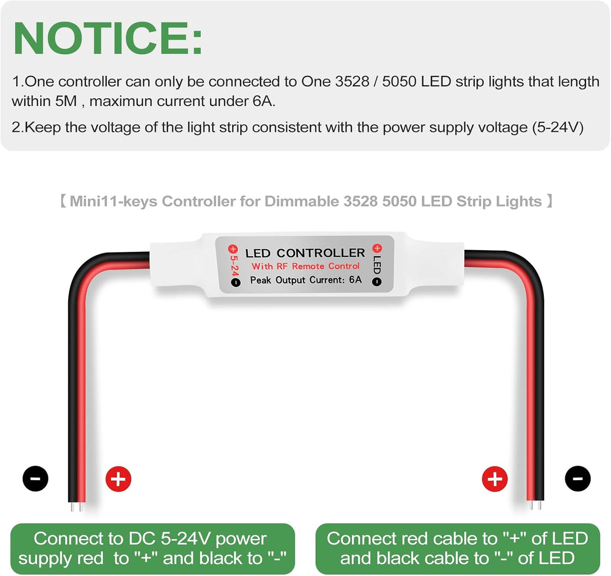 2-Pack RF Wireless Dimmer Controllers for Single-Color LED Strips — product image 3