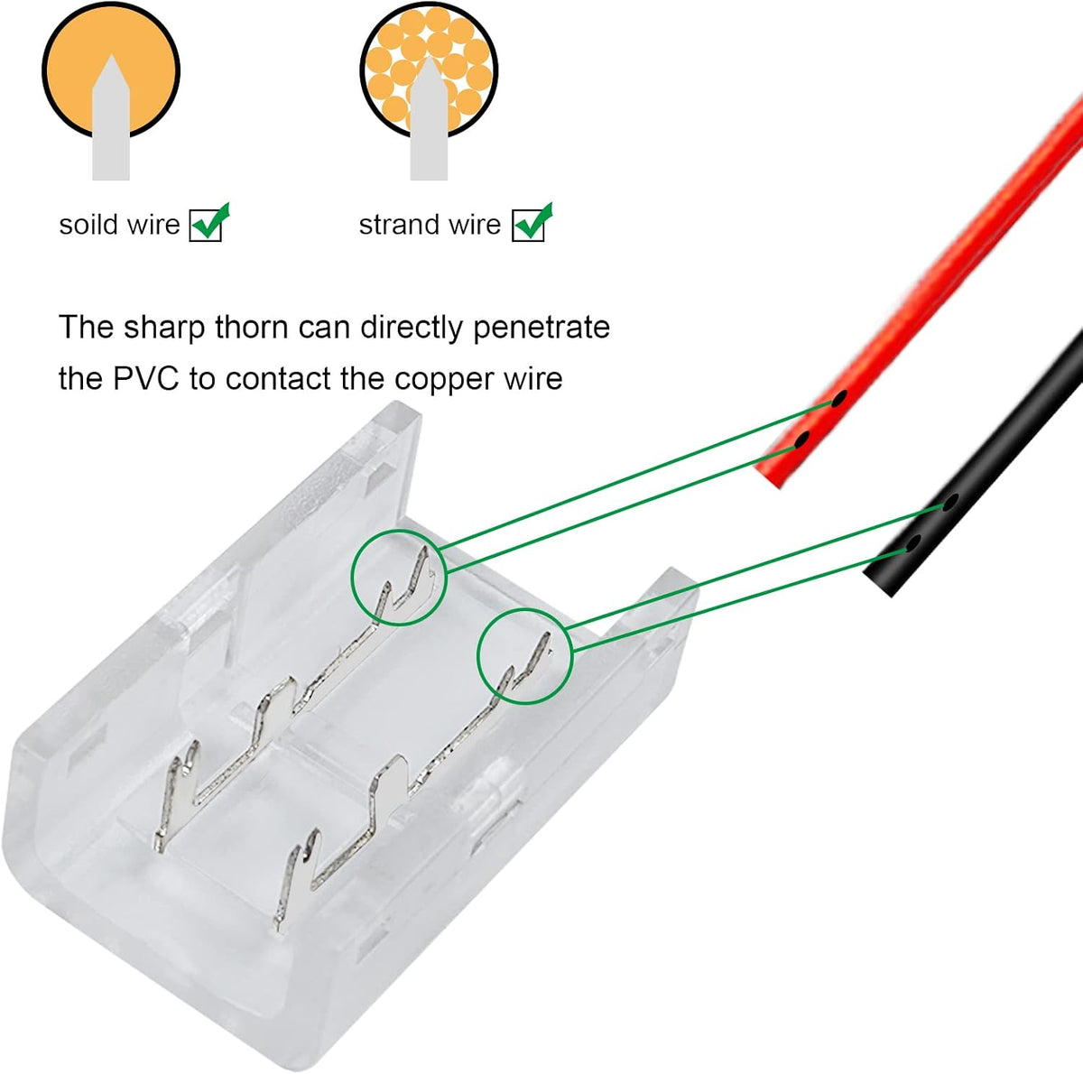 10-Pack 2-Pin 10mm Solderless Connectors for Single-Color LED Strips — product image 4
