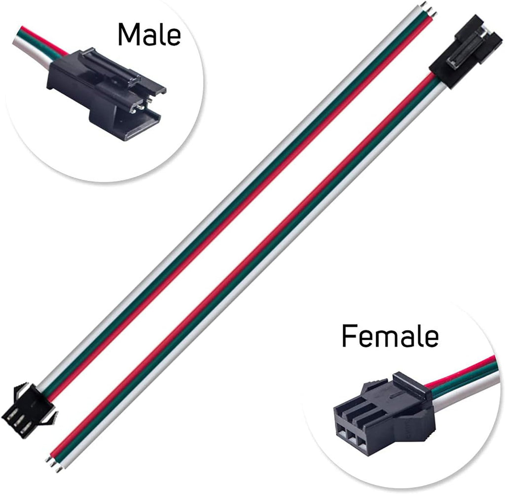20-Pair JST-SM 3-Pin Male/Female Connectors for Addressable LEDs — product image 3