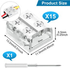 15-Pack 2-Pin 8mm Transparent Strip-to-Wire Connectors — product image 2