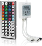 2-Port 4-Pin RGB LED Controller with 44-Key IR Remote — main image