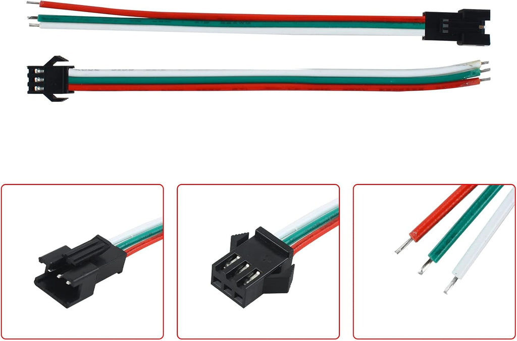 20-Pair JST-SM 3-Pin Male/Female Connectors for Addressable LEDs — product image 6
