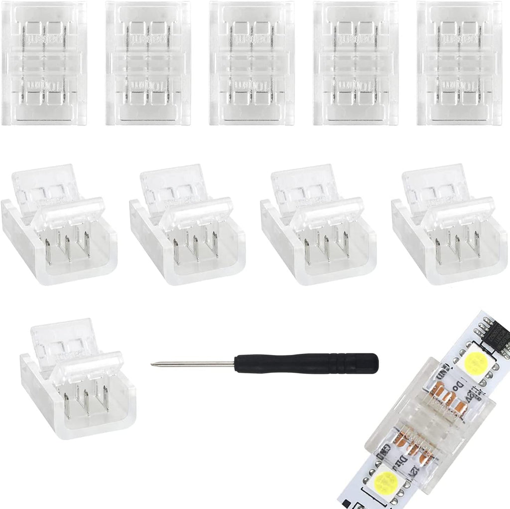 10-Pack 3-Pin 10mm Solderless Connectors for Addressable LED Strips — main image