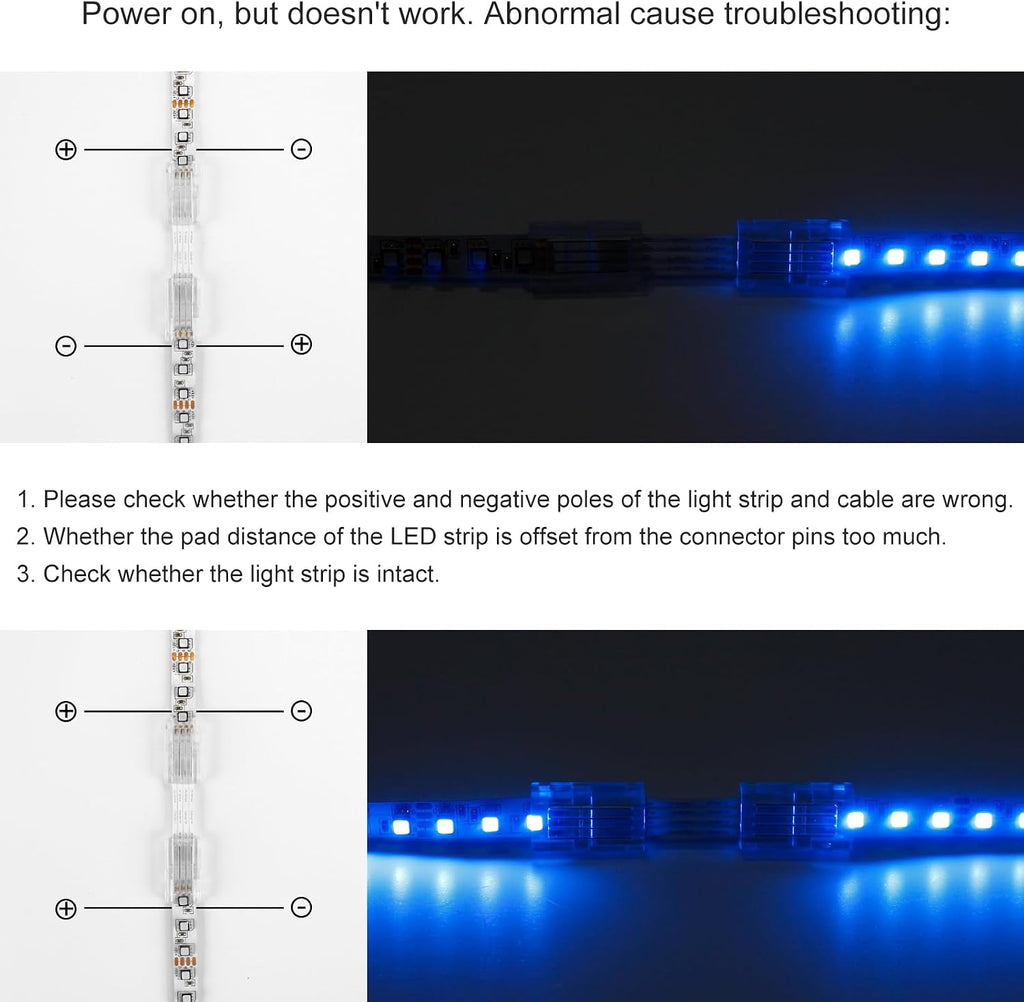10-Pack 4-Pin 8mm RGB LED Strip-to-Wire Connectors — product image 7
