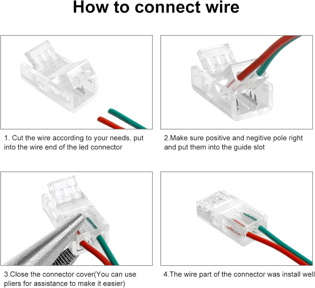 10-Pack 2-Pin 8mm Solderless Connectors for COB LED Strips — product image 6
