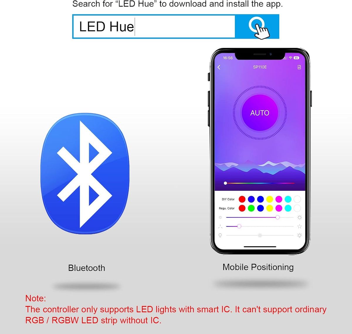 SP110E Bluetooth Pixel LED Controller for RGB/RGBW Strips — product image 5