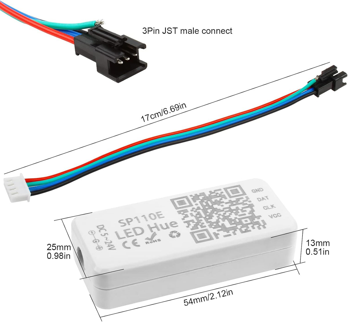 SP110E Bluetooth Pixel LED Controller for RGB/RGBW Strips — product image 2