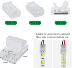 10-Pack 2-Pin 10mm Solderless Connectors for Single-Color LED Strips — product image 2