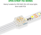 20-Piece 3-Pin 8mm Connector Kit with 32.8FT Extension Wire — product image 2