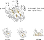 12-Pack 2-Pin 8mm COB LED Strip-to-Wire Connectors — product image 2