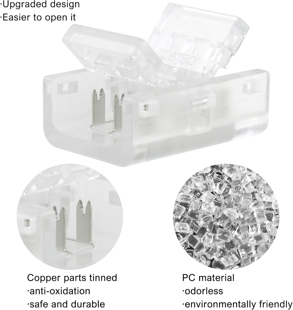 10-Pack 3-Pin 10mm Solderless Connectors for Addressable LED Strips — product image 4