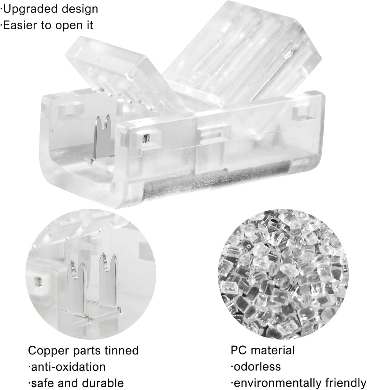 10-Pack 2-Pin 8mm Solderless Connectors for COB LED Strips — product image 3