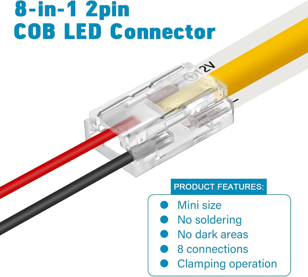 20-Pack 8-in-1 2-Pin 10mm Solderless LED Connectors — product image 4