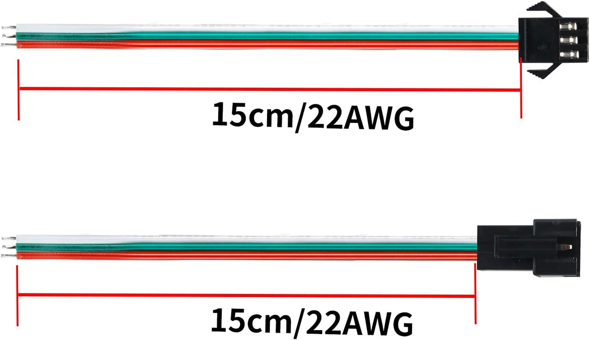 20-Pair JST-SM 3-Pin Male/Female Connectors for Addressable LEDs — product image 2