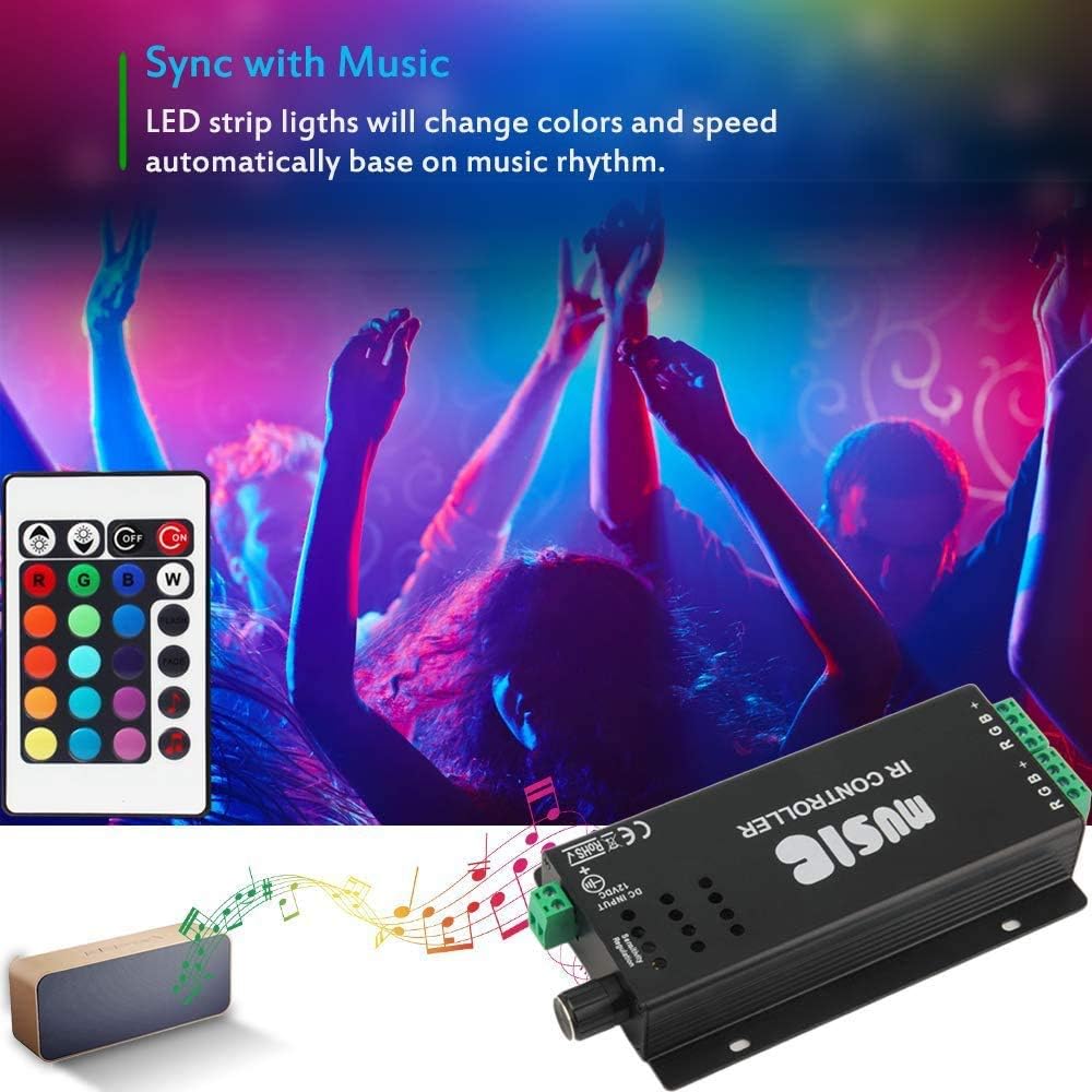 RGB LED Controller with 24-Key IR Remote & Music Sync — product image 6