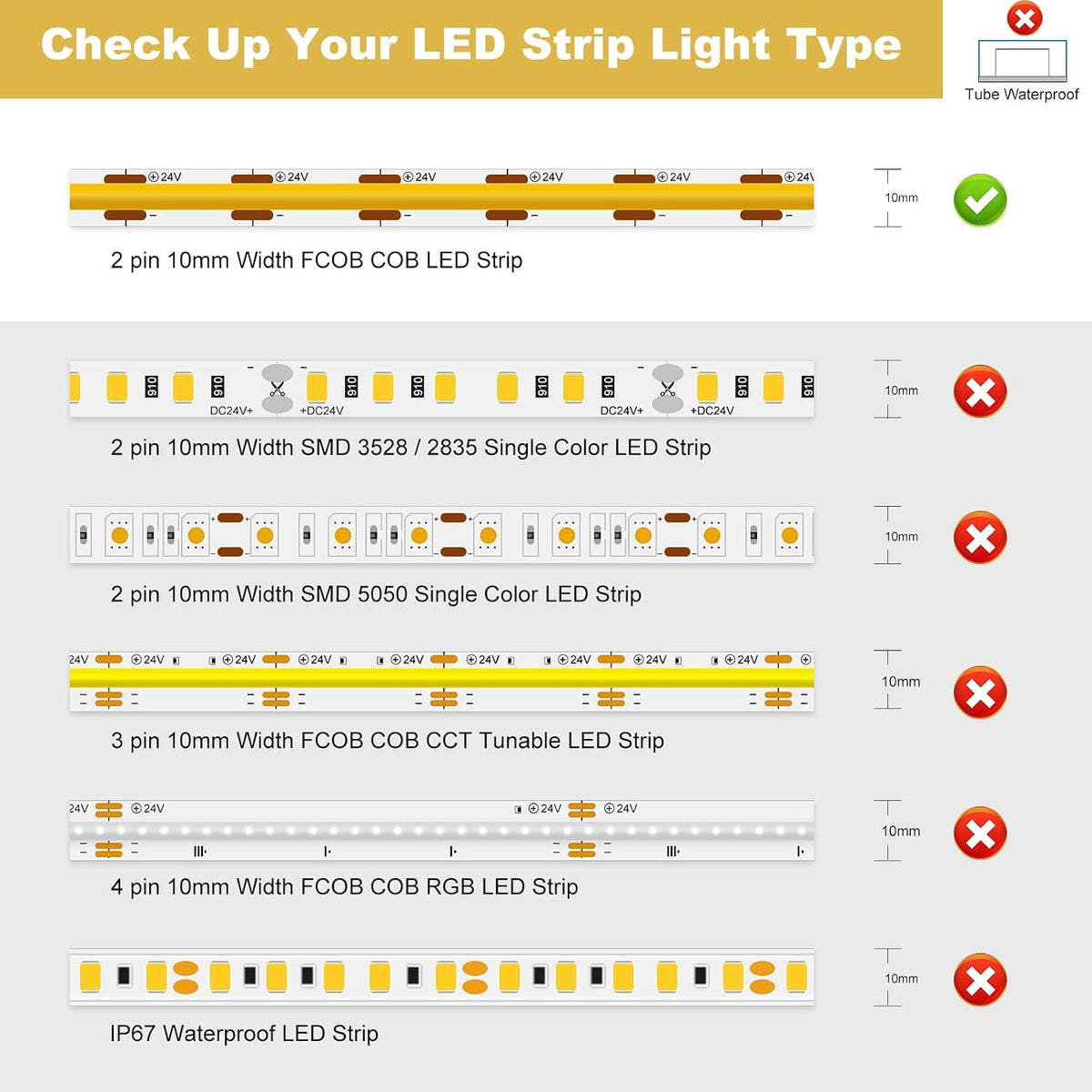 12-Pack 2-Pin 10mm L-Shaped COB LED Corner Connectors — product image 4
