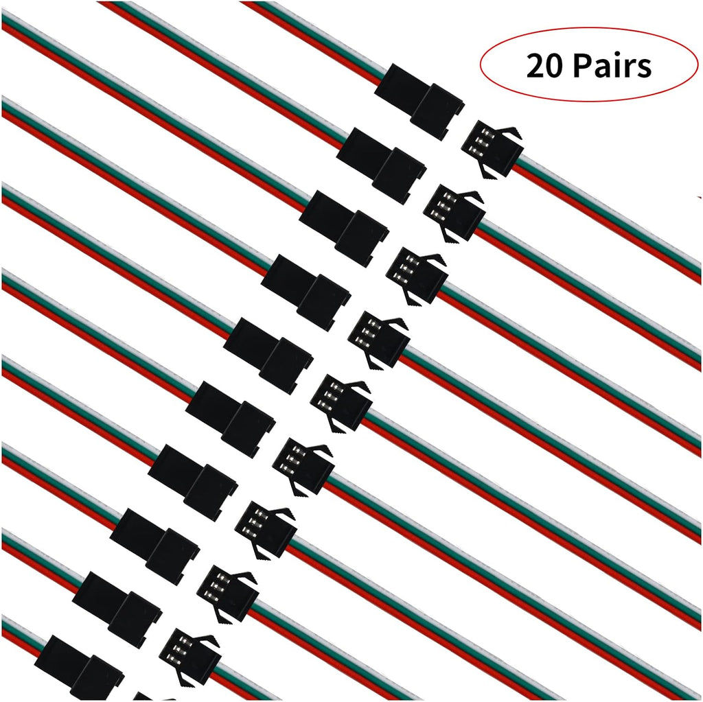 20-Pair JST-SM 3-Pin Male/Female Connectors for Addressable LEDs — product image 5