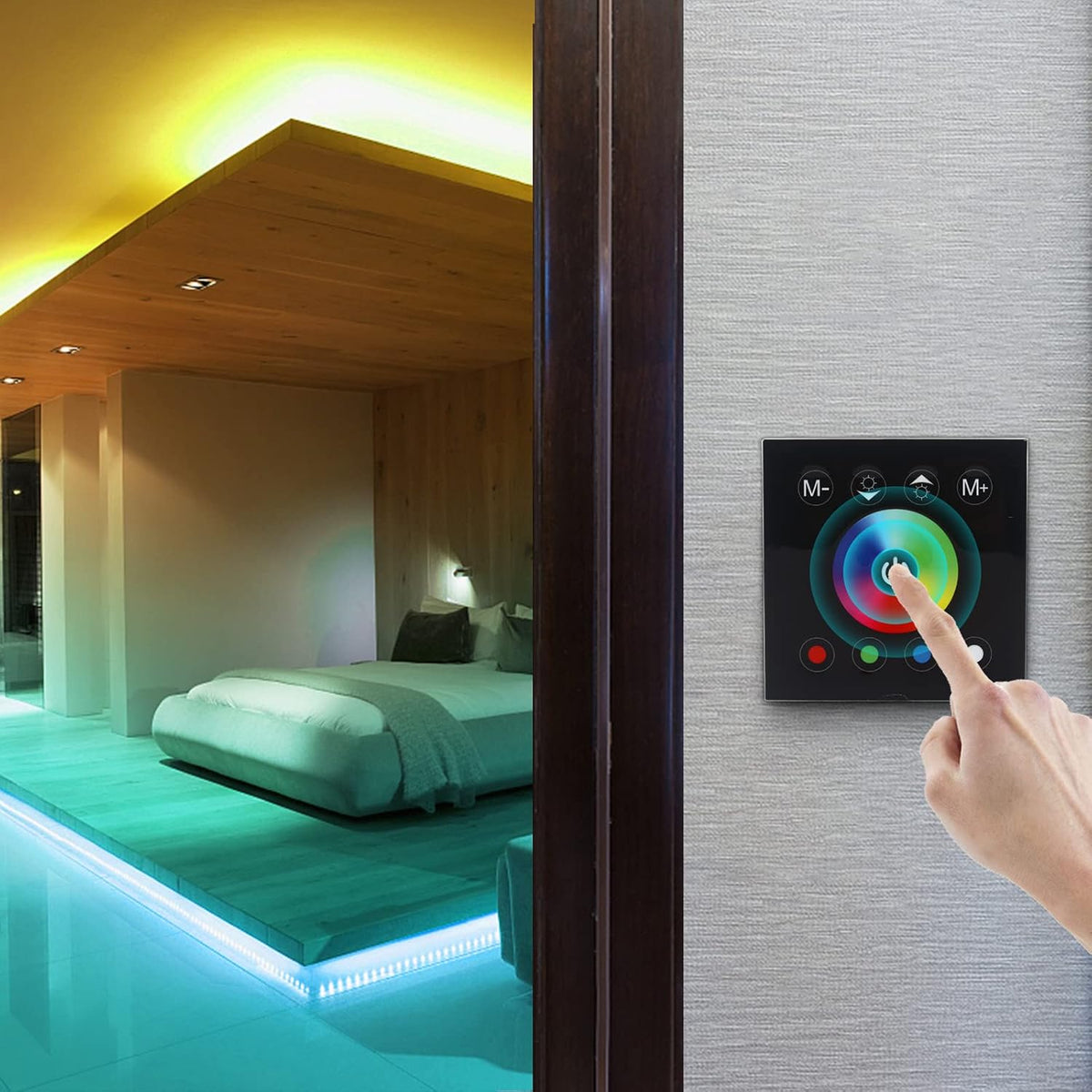 RGBW Wall-Mounted Touch Panel LED Controller for 12–24V Strips — product image 7