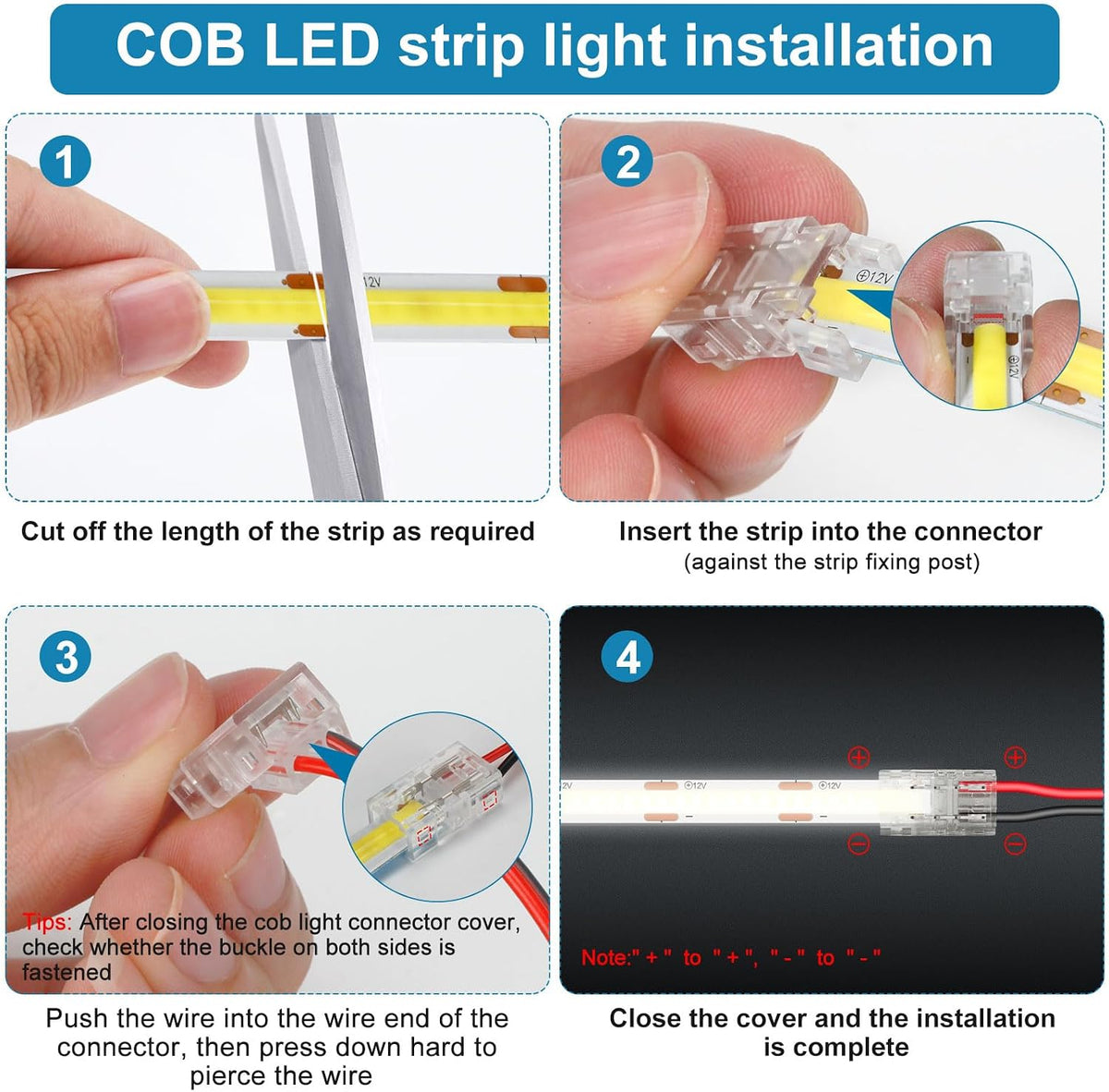 25-Pack 2-Pin 8mm Reusable Strip-to-Wire Connectors — product image 4