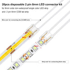 20-Piece 2-Pin 8mm Connector Kit with 32.8FT Extension Wire — product image 3