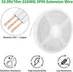 20-Piece 3-Pin 8mm Connector Kit with 32.8FT Extension Wire — product image 4