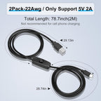 2-Pack 6.6FT USB-A to USB-C Power Cables with On/Off Switch — product image 4