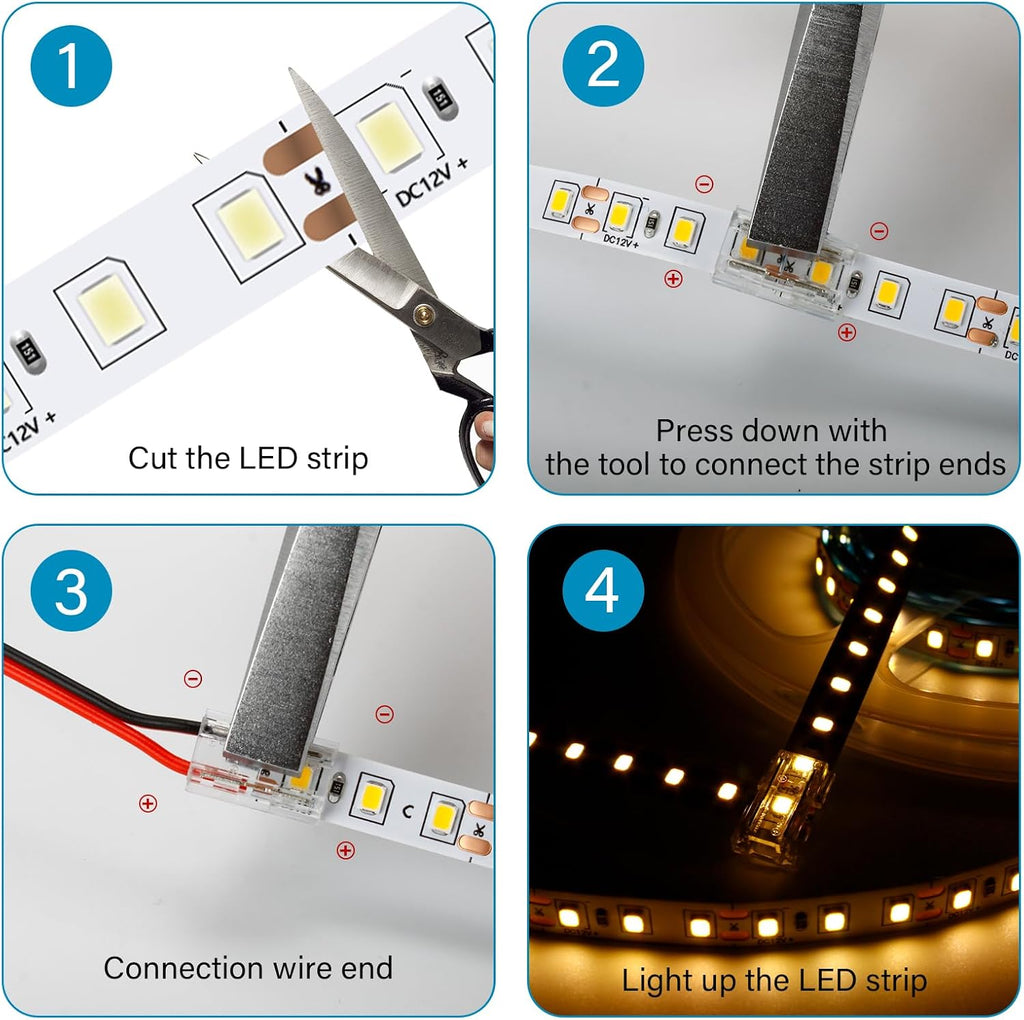 20-Pack 8-in-1 2-Pin 10mm Solderless LED Connectors — product image 7