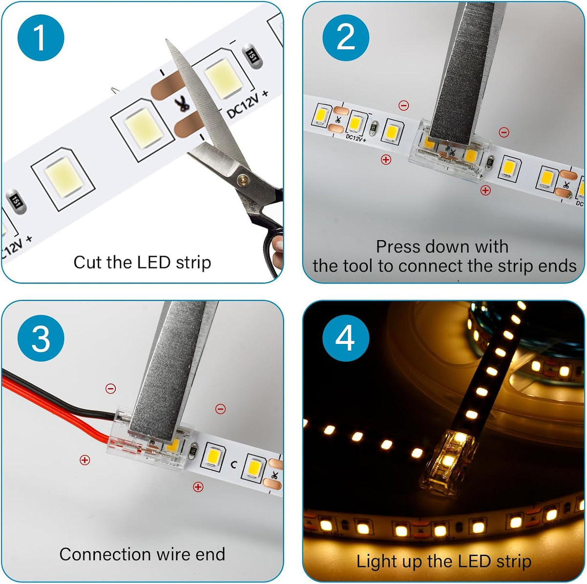 20-Pack 8-in-1 2-Pin 10mm Solderless LED Connectors — product image 7