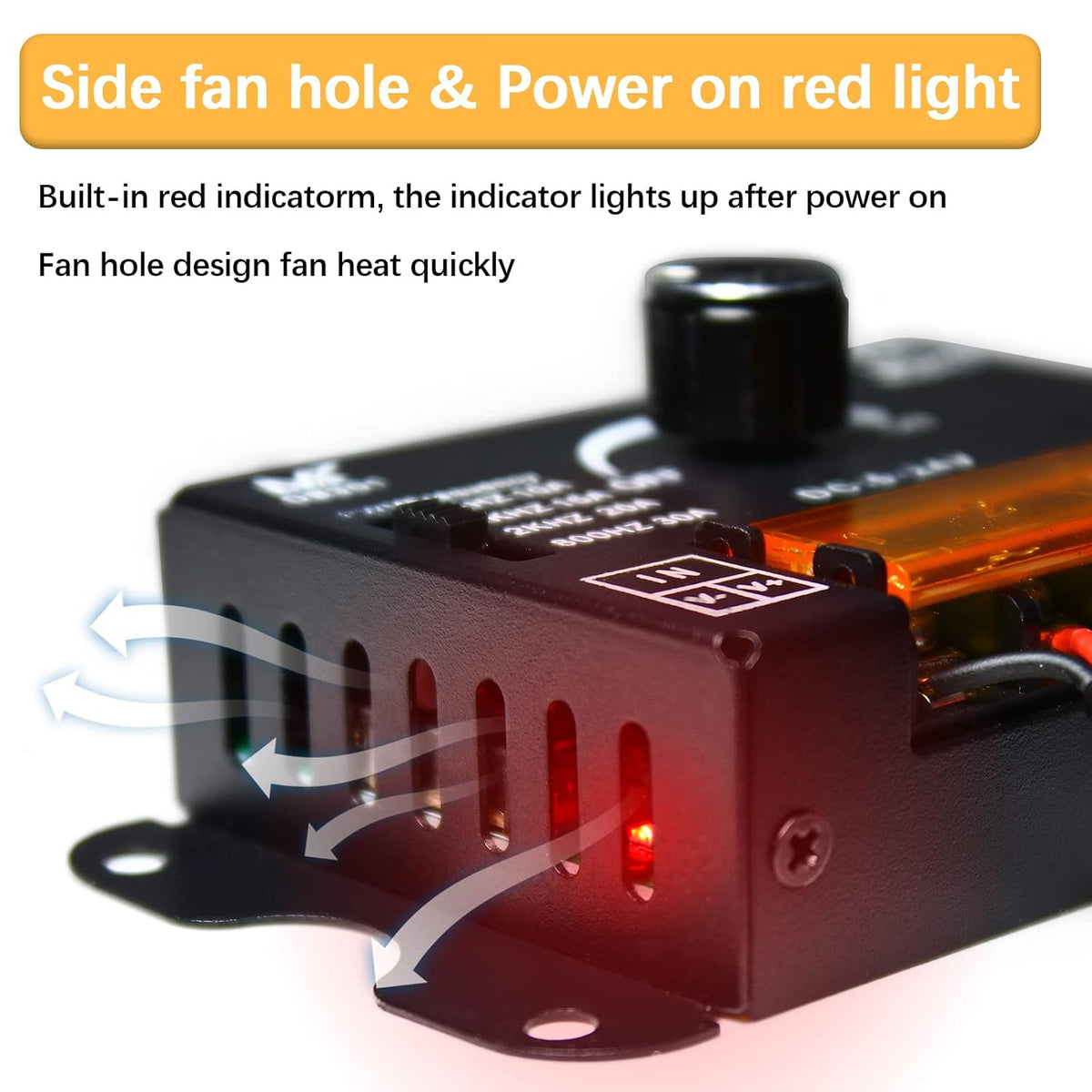 30A PWM Dimmer with Knob Control for Single-Color LED Strips — product image 5