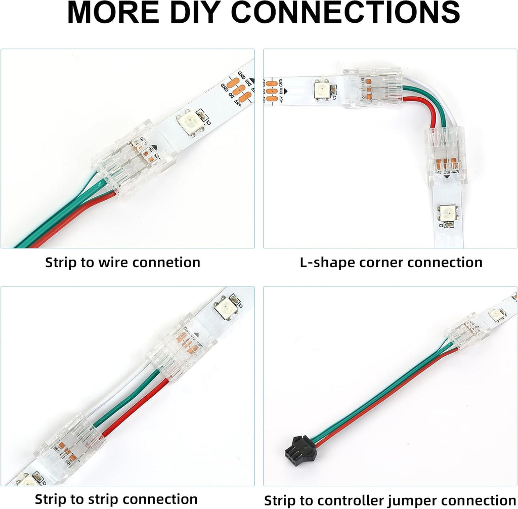 25-Pack 3-Pin 10mm Solderless Connectors for WS2811/WS2812B — product image 7