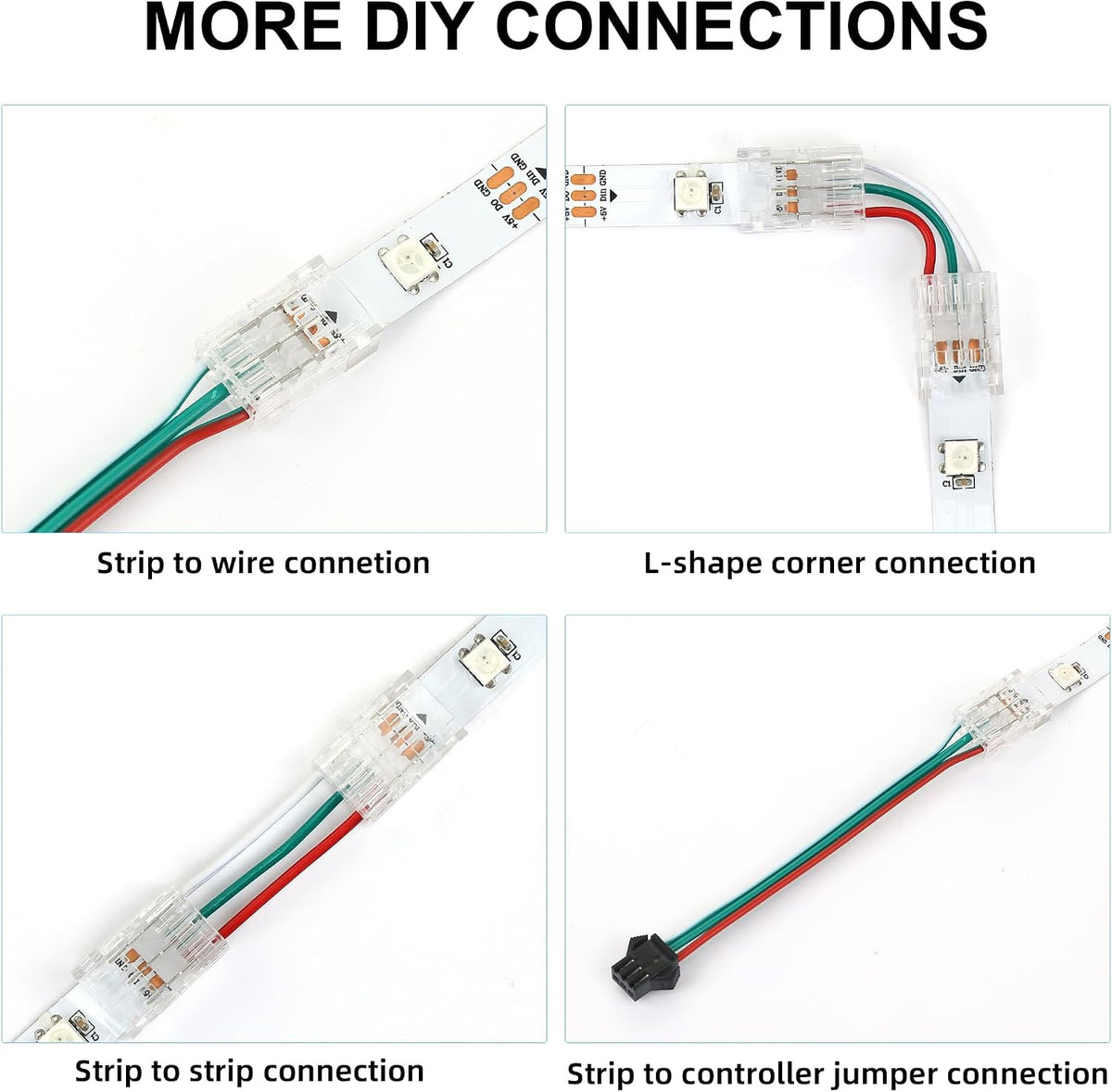 25-Pack 3-Pin 10mm Solderless Connectors for WS2811/WS2812B — product image 7