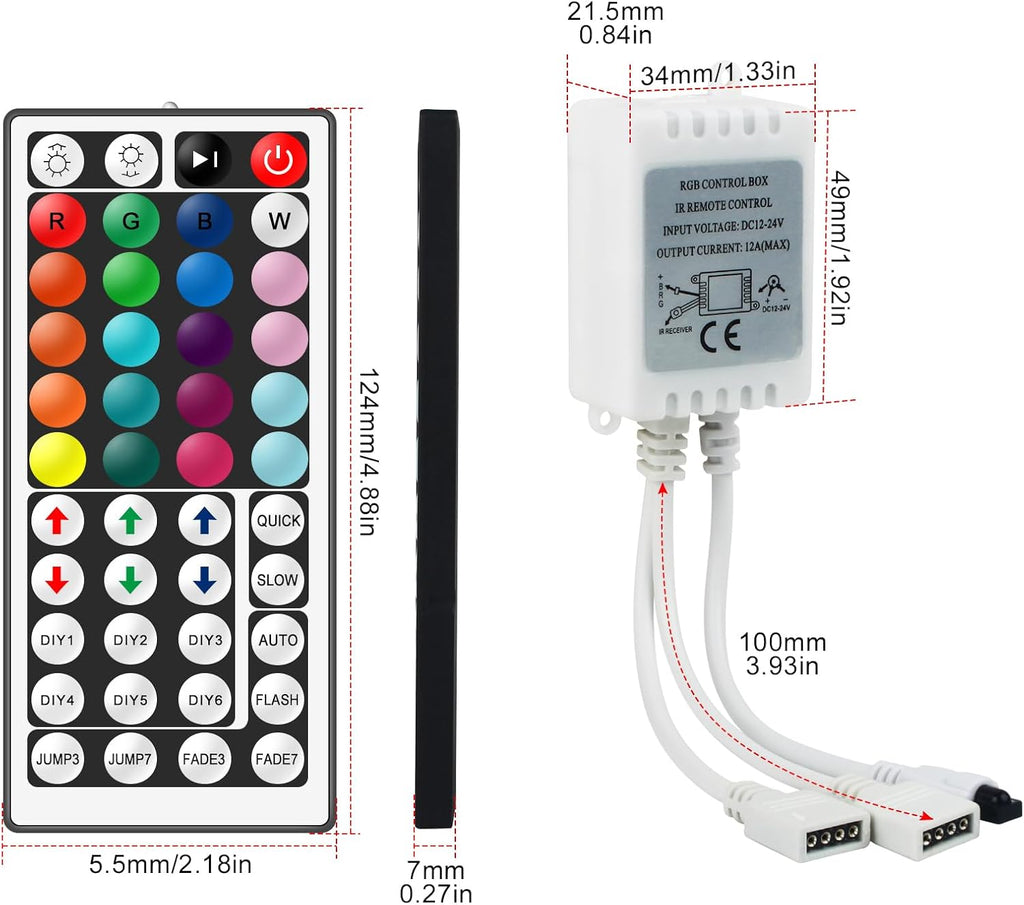 2-Port 4-Pin RGB LED Controller with 44-Key IR Remote — product image 7