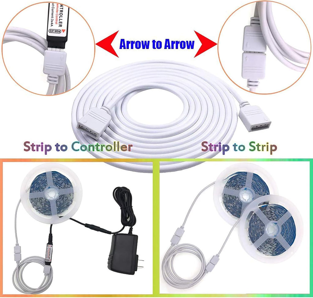 2-Pack 9.9FT RGB LED Extension Cables with 4-Pin Connectors — product image 6