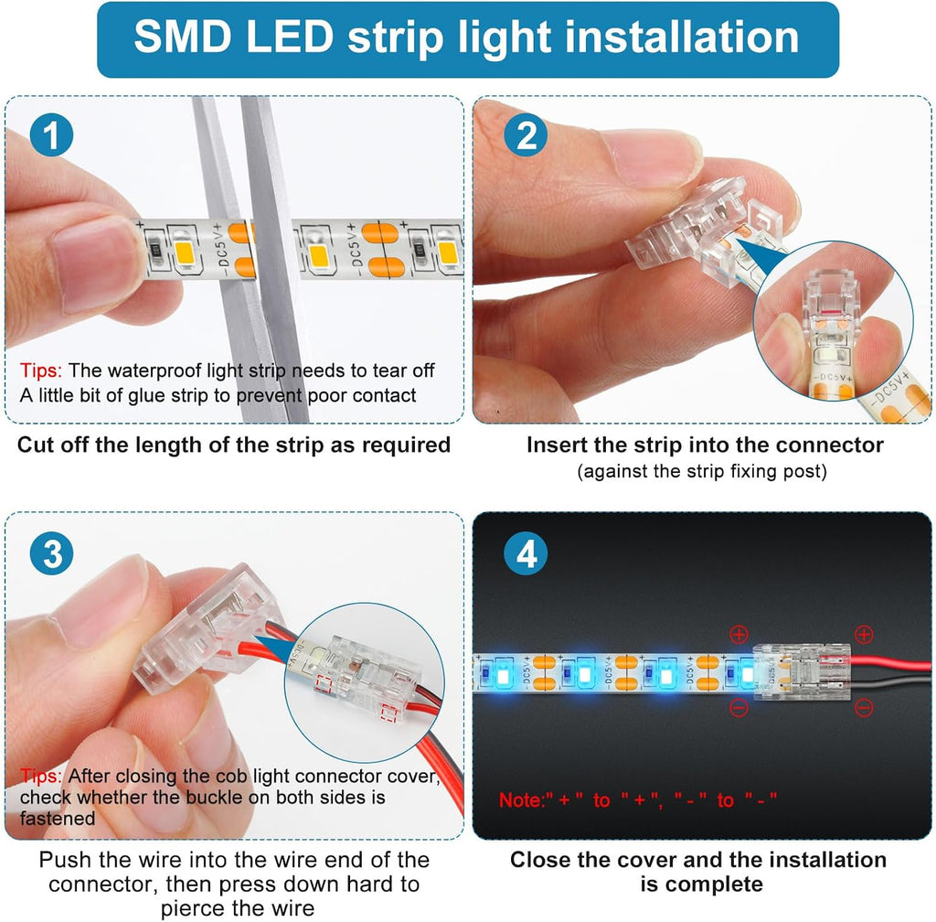 25-Piece 2-Pin 8mm Connector Kit with 32.8FT Extension Wire — product image 6