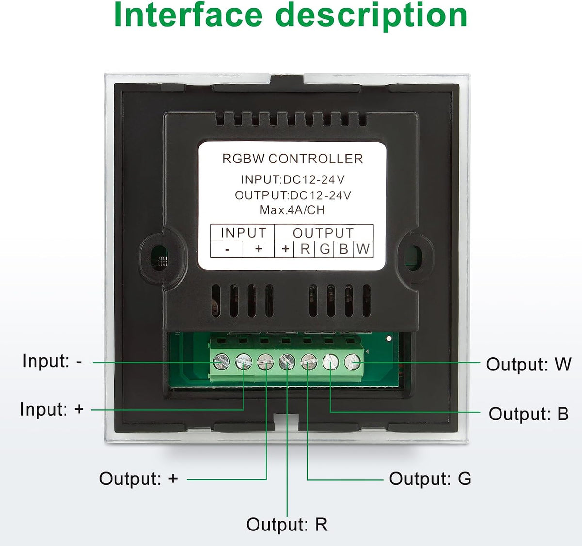 RGBW Wall-Mounted Touch Panel LED Controller for 12–24V Strips — product image 3