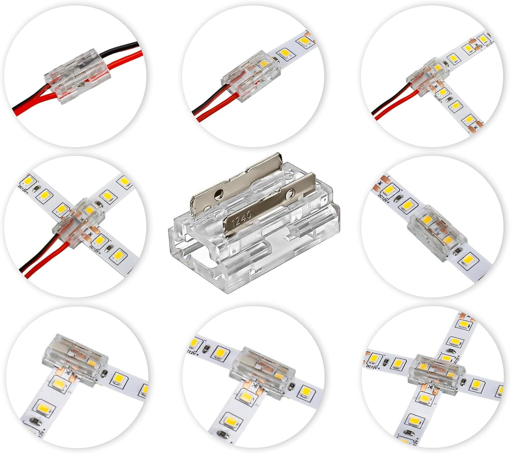 20-Pack 8-in-1 2-Pin 10mm Solderless LED Connectors — product image 5