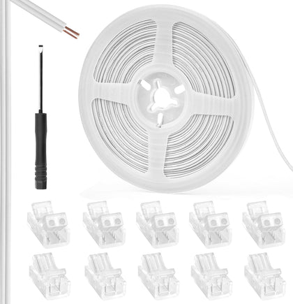 25-Piece 2-Pin 8mm Connector Kit with 32.8FT Extension Wire — main image