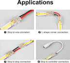 12-Pack 2-Pin 8mm COB LED Strip-to-Wire Connectors — product image 6