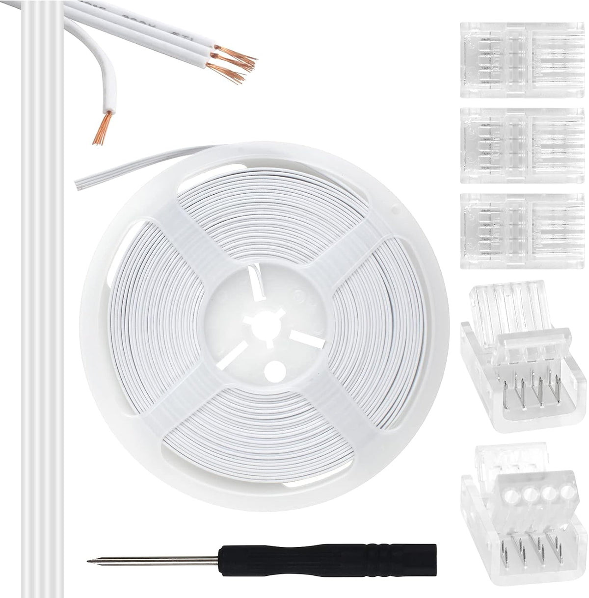 32.8FT 4-Pin RGB Extension Wire & 10mm Connector Kit — main image
