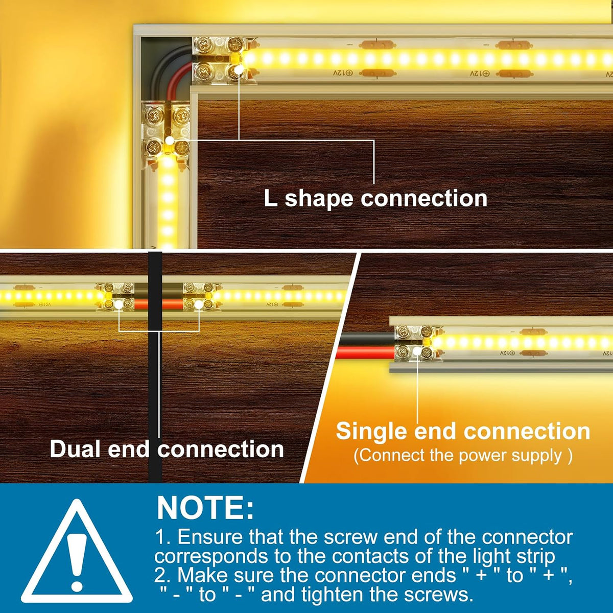 15-Pack 2-Pin 8mm Transparent Strip-to-Wire Connectors — product image 6