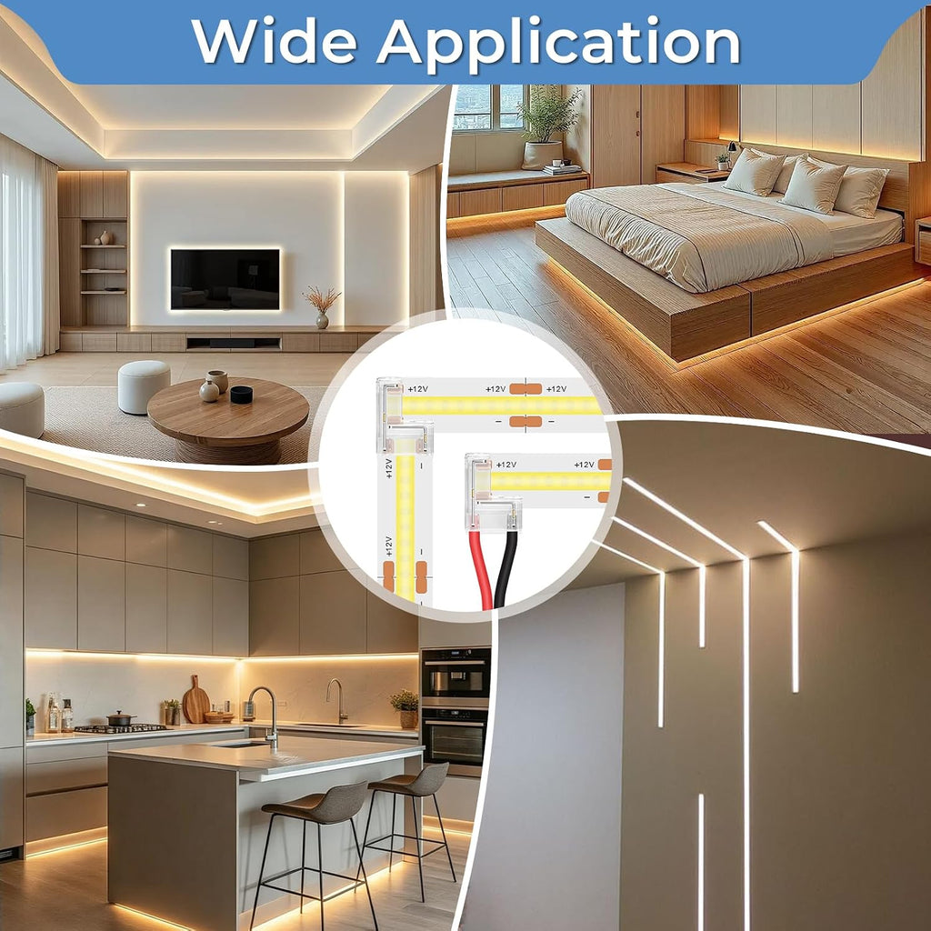 20-Pack 2-Pin 10mm L-Shaped Connectors for COB/SMD LED Strips — product image 7