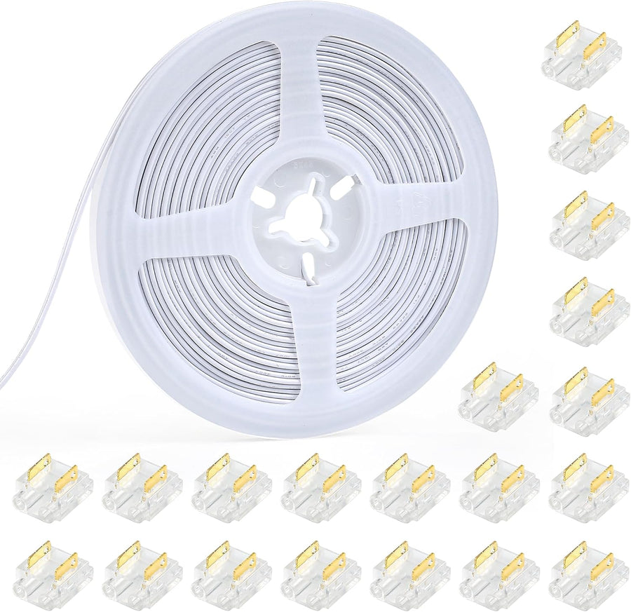 20-Piece 2-Pin 8mm Connector Kit with 32.8FT Extension Wire — main image
